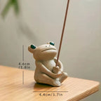 Cute Frog Incense Holder for Home Aromatherapy Decor