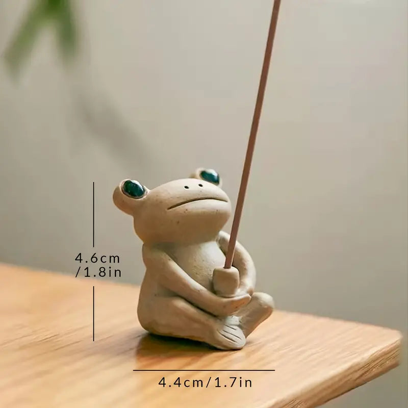 Cute Frog Incense Holder for Home Aromatherapy Decor