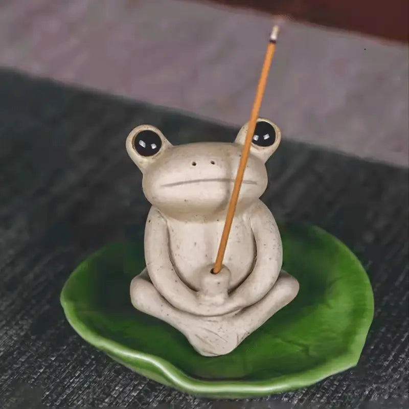 Cute Frog Incense Holder for Home Aromatherapy Decor