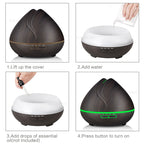 Wood Grain Humidifier with Essential Oil Diffuser