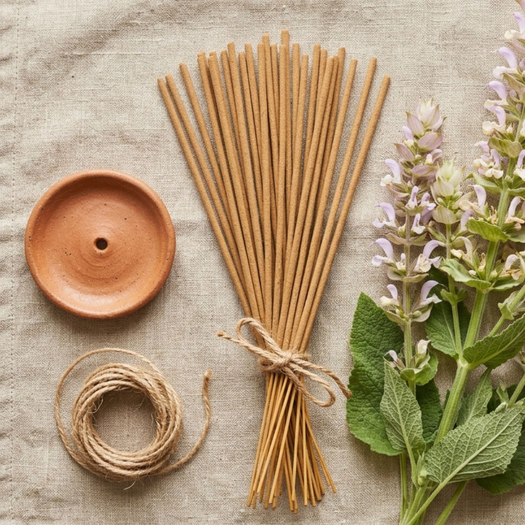 Clary Sage Incense Sticks for Hormone Balance & Mood. All Natural (10 count)