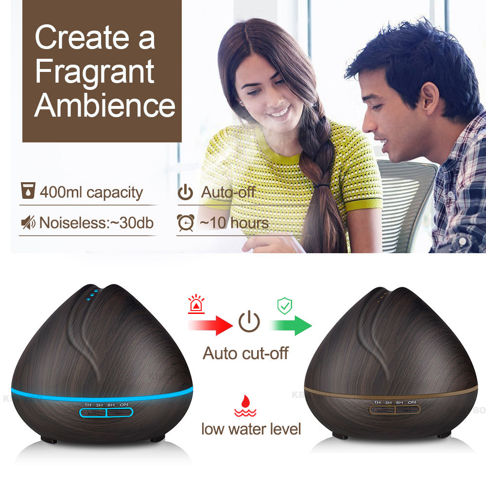 Wood Grain Humidifier with Essential Oil Diffuser