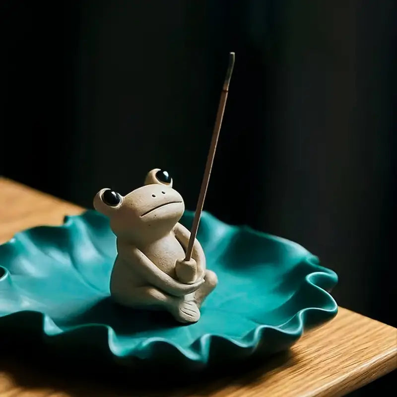 Cute Frog Incense Holder for Home Aromatherapy Decor