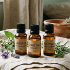Rest & Calm Essential Oil Trio Set. Lavender, Clary Sage & Rosemary. 100% Pure Handcrafted Aromatherapy Sampler